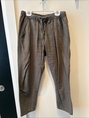 Linen/cotton blend khaki pants